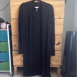 Leith Black Duster Cardigan Sweater